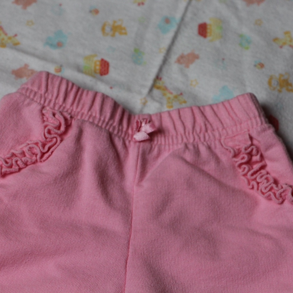 pink baby pants with ruffles